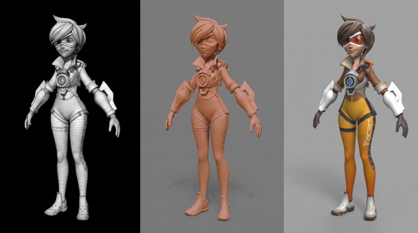 Stylized 3D avatar character model prepared for animation and immersive experiences