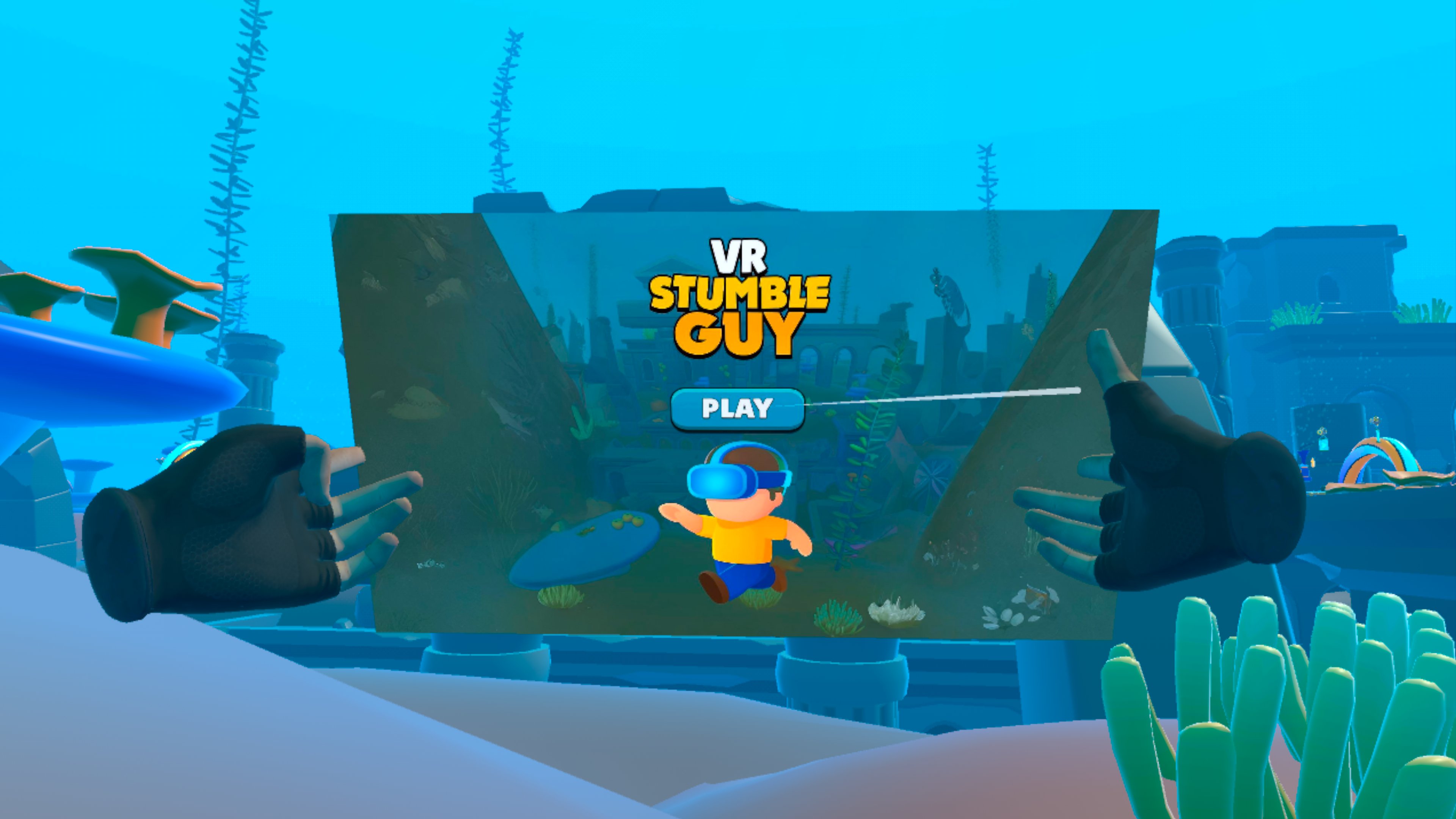 VR obstacle runner gameplay experience