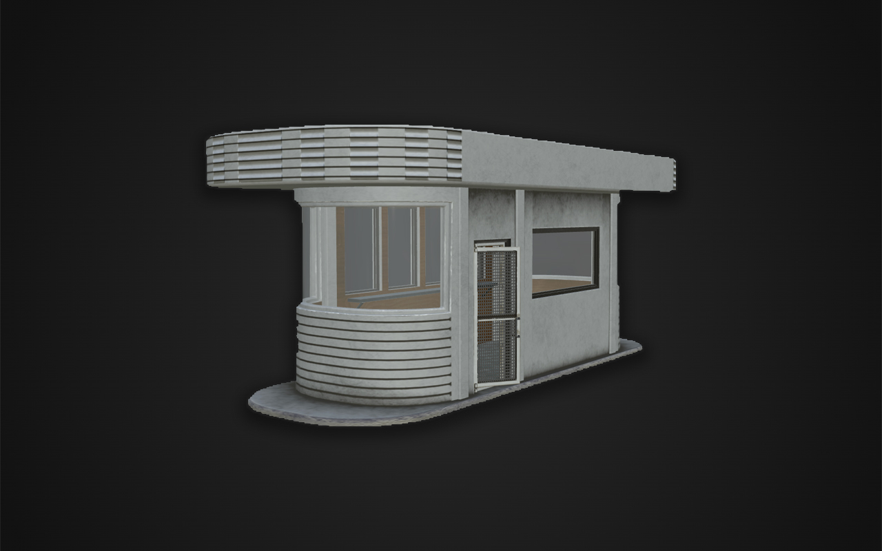 Interactive security room 3D scene