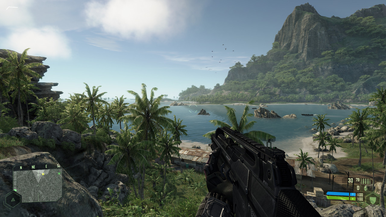 First-person shooter game scene representing real-time game development services